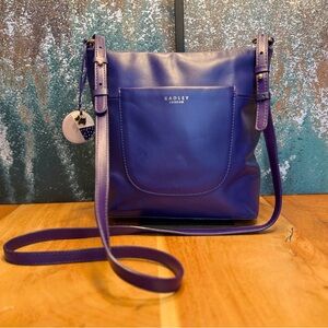 Radley London RARE ARCHIVAL Pockets Leather Crossbody - Navy Blue (EUC)